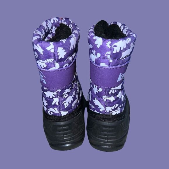 KAMIK Toddler Infant Zip Front Forest Animal Print Purple Boots Size 5 6 - Picture 2 of 6